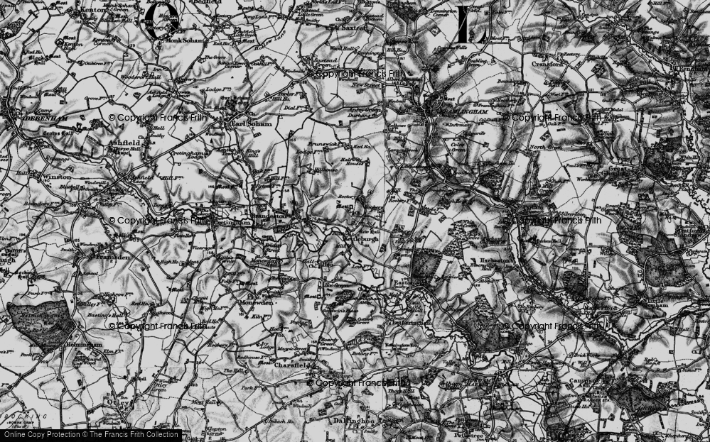 Old Map of Kettleburgh, 1898 in 1898