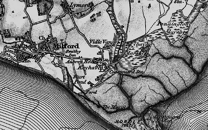 Old map of Keyhaven in 1895