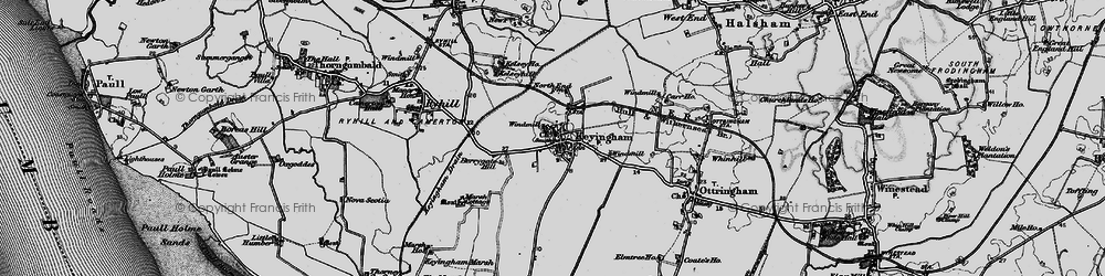 Old map of Keyingham in 1895