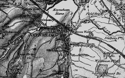 Old map of Keynsham in 1898
