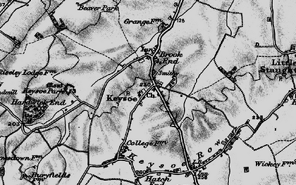 Old map of Keysoe in 1898