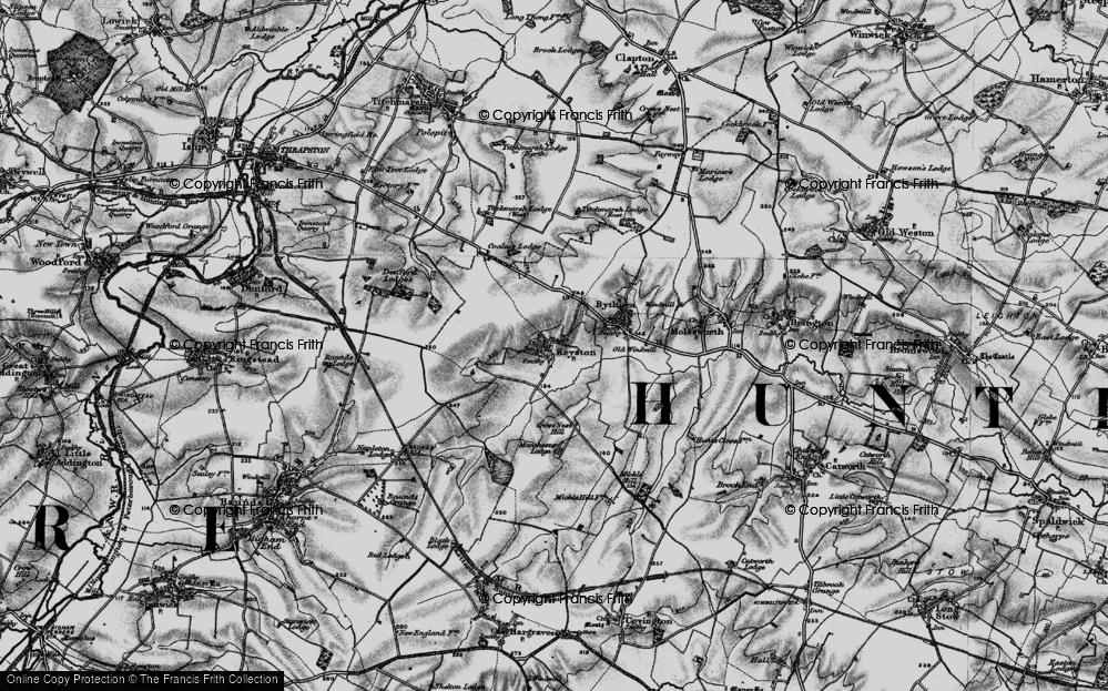 Old Map of Keyston, 1898 in 1898