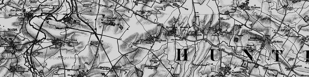 Old map of Keyston in 1898