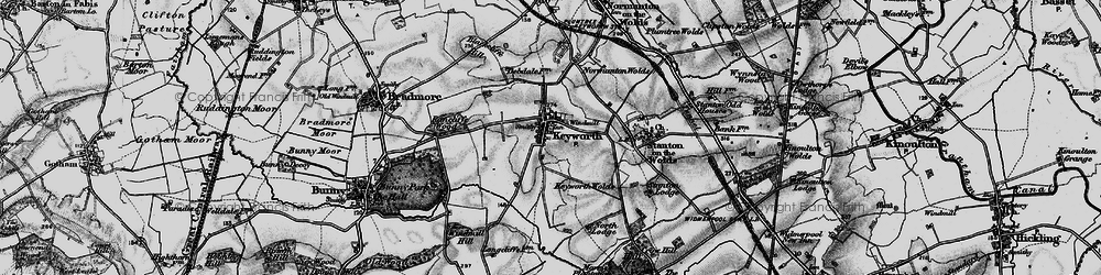 Old map of Keyworth in 1899