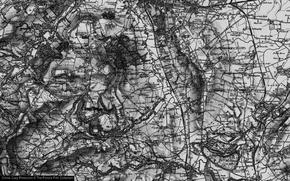 Old Map of Historic Map covering Briar Dene in 1898