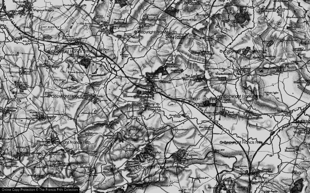 Old Map of Historic Map covering Beauchamp Grange in 1898
