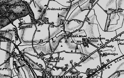 Old map of Kidd's Moor in 1898
