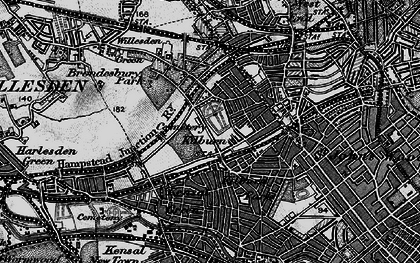 Old map of Kilburn in 1896