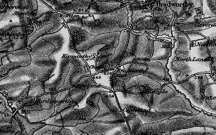 Old map of Wrangworthy in 1895