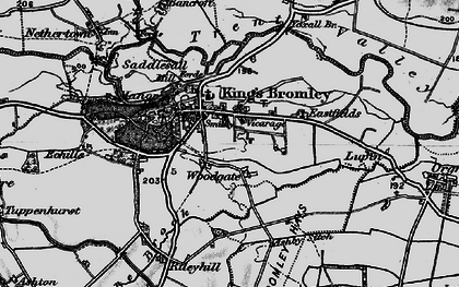 Old map of Woodgate in 1898