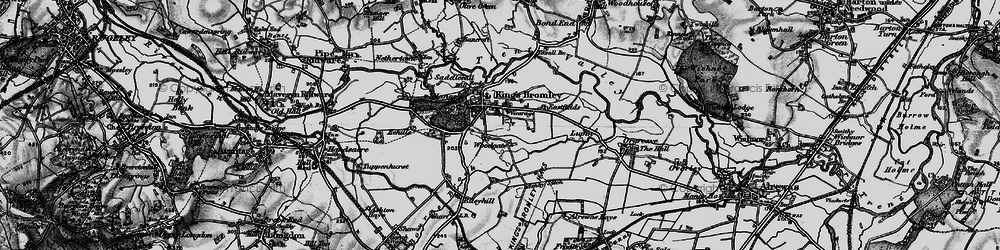 Old map of Woodgate in 1898