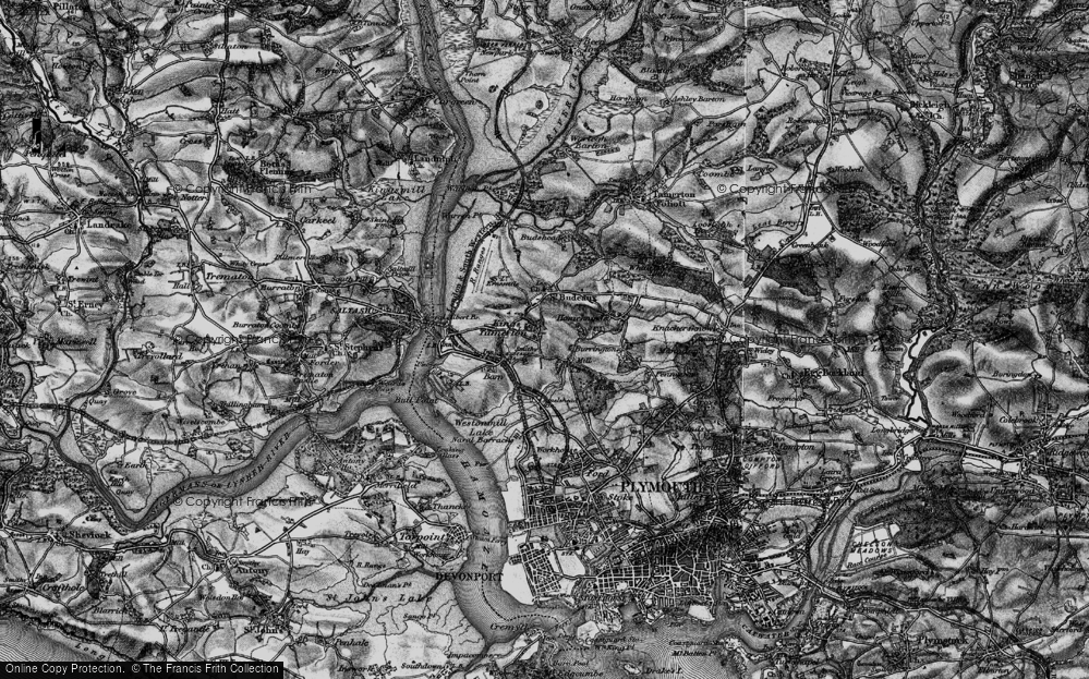 Old Map of King's Tamerton, 1896 in 1896