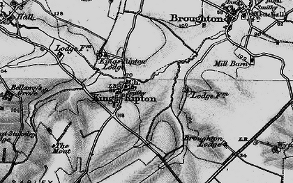 Old map of Kings Ripton in 1898
