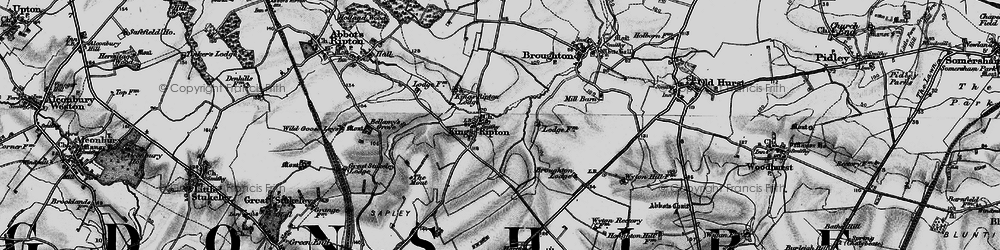 Old map of Kings Ripton in 1898
