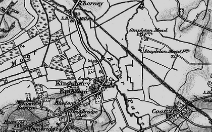 Old map of Kingsbury Episcopi in 1898