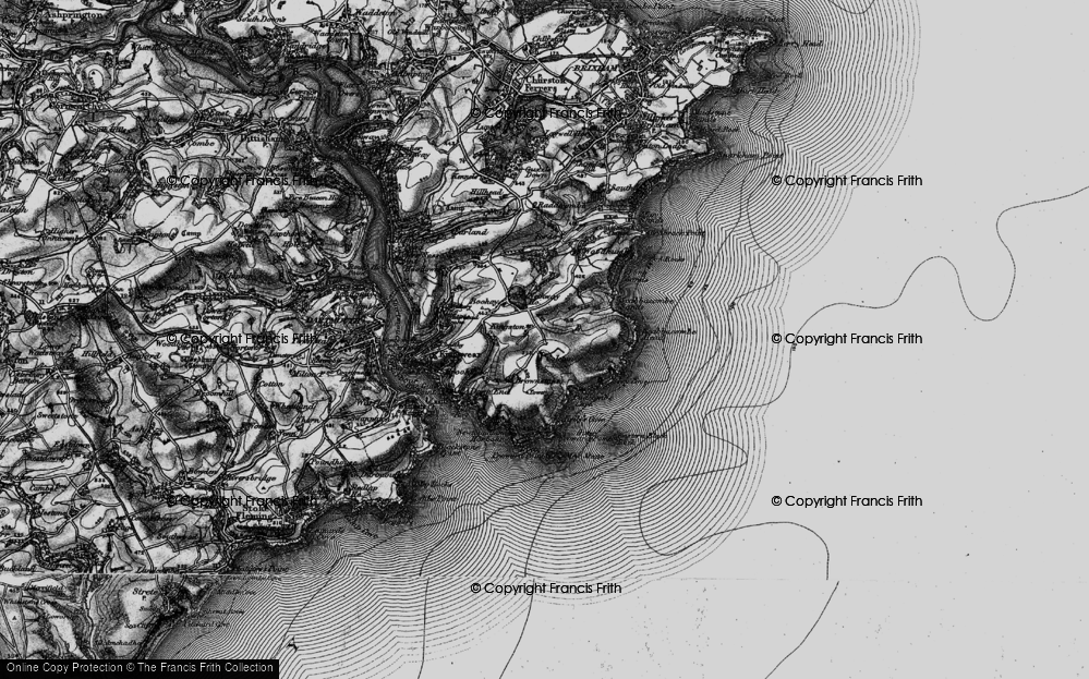 Old Map of Historic Map covering Coleton Fishacre in 1897
