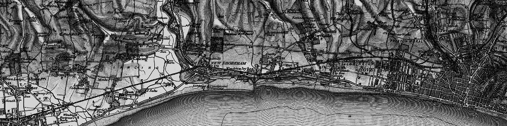 Old map of Kingston by Sea in 1895
