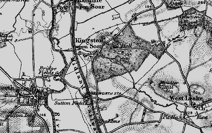 Old map of Kingston on Soar in 1895