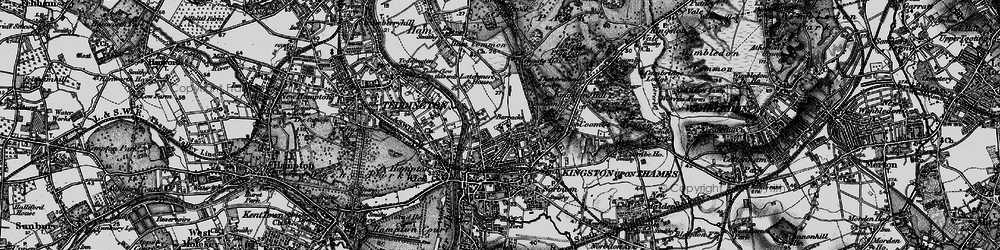 Old map of Kingston Upon Thames in 1896