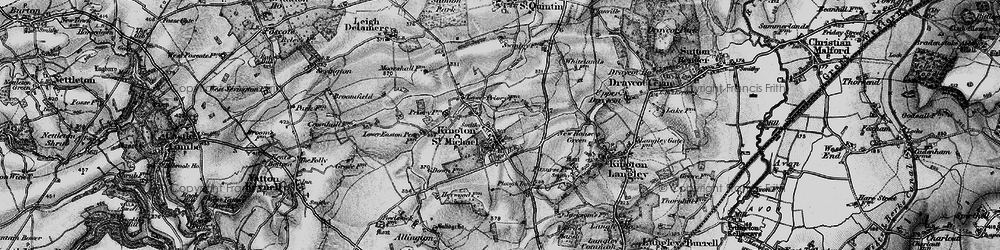 Old map of Kington St Michael in 1898