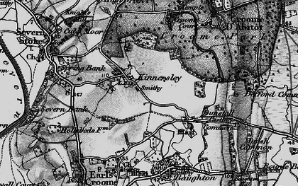 Old map of Kinnersley in 1898