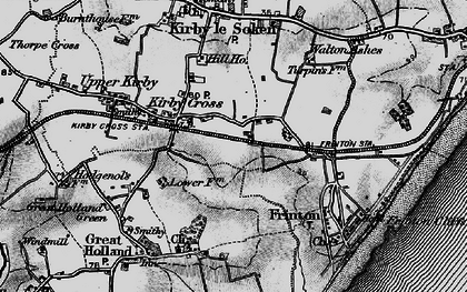 Old map of Kirby Cross in 1896