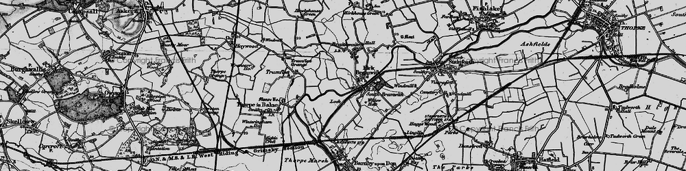 Old map of Kirk Bramwith in 1895