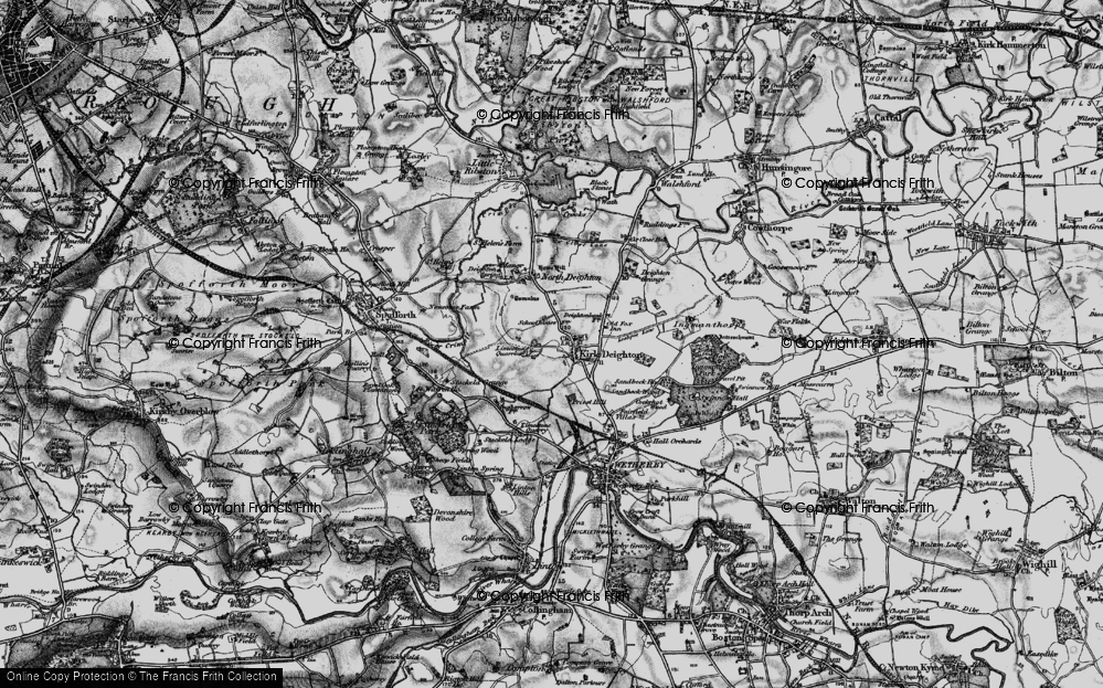 Old Map of Kirk Deighton, 1898 in 1898