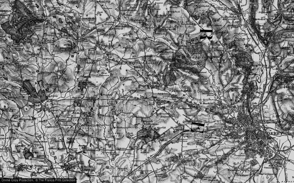 Old Map of Kirk Langley, 1897 in 1897