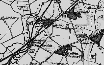 Old map of Kirk Sandall in 1895