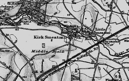 Old map of Kirk Smeaton in 1895