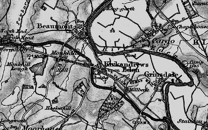 Old map of Kirkandrews-on-Eden in 1897