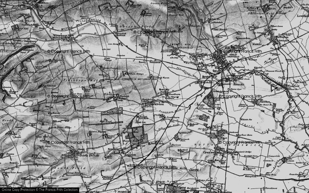 Old Map of Kirkburn, 1898 in 1898