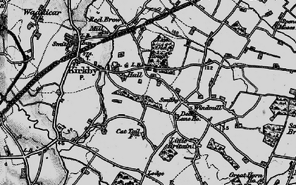 Old map of Kirkby in 1896