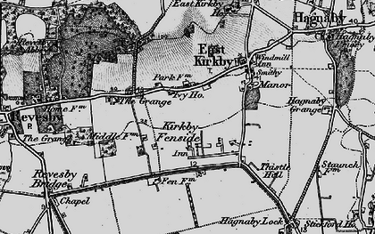 Old map of Kirkby Fenside in 1899