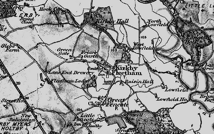 Old map of Kirkby Fleetham in 1897
