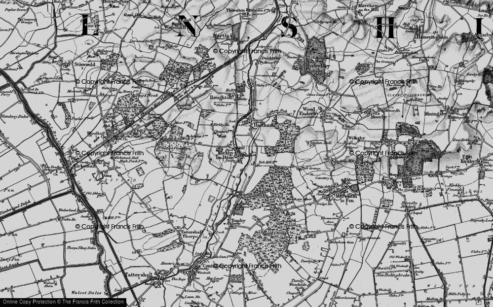 Old Map of Kirkby on Bain, 1899 in 1899