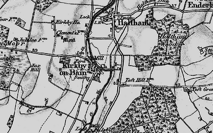 Old map of Kirkby on Bain in 1899