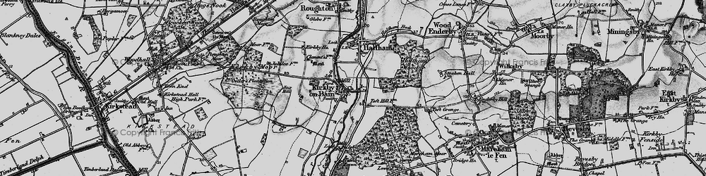 Old map of Kirkby on Bain in 1899
