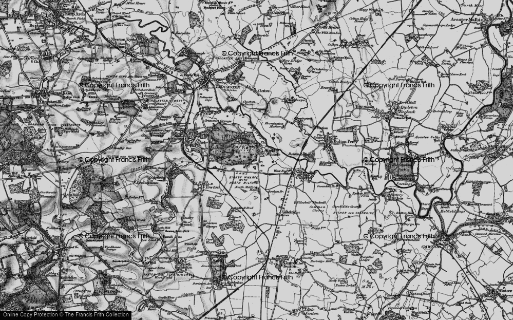 Old Map of Kirkby Wharfe, 1898 in 1898