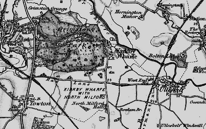 Old map of Kirkby Wharfe in 1898