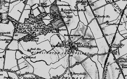 Old map of Kirklington in 1898