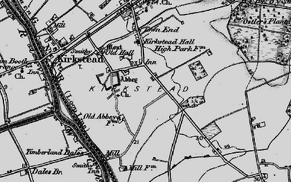 Old map of Kirkstead in 1899