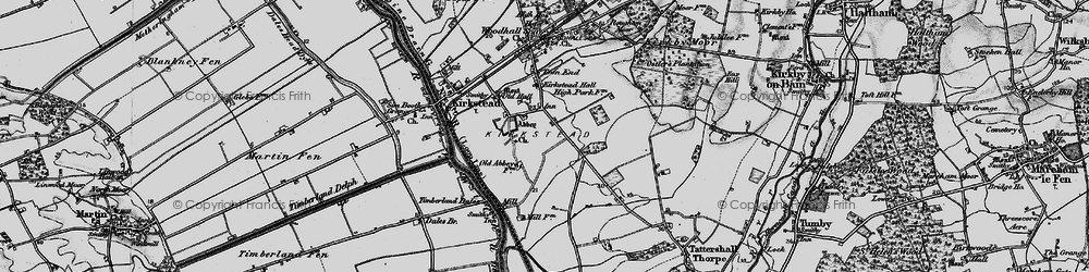 Old map of Kirkstead in 1899