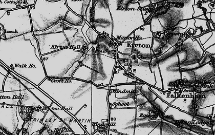 Old map of Kirton in 1896