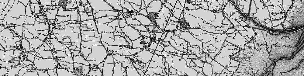 Old map of Kirton in 1898