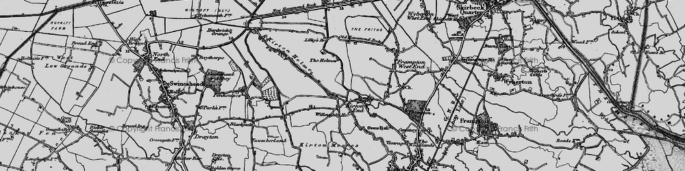 Old map of Kirton End in 1898