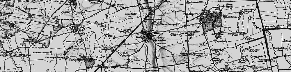 Old map of Kirton in Lindsey in 1898