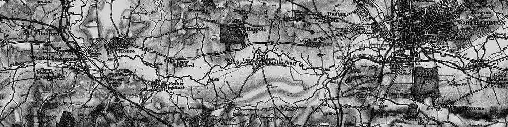Old map of Kislingbury in 1898
