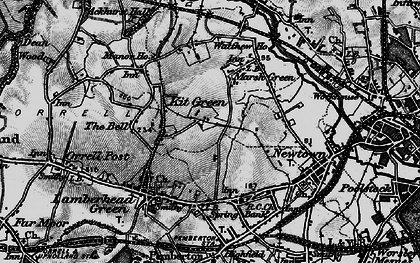 Old map of Kitt Green in 1896